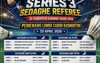 HEBAT SISWI SMA MAHA BODHI JUARA 1 DAN 2 SEDAGHE REFEREE CABOR BADMINTON